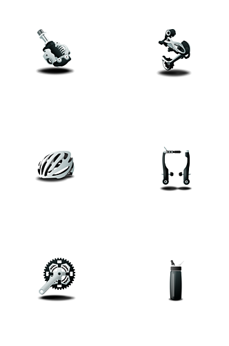 山地自行车配件图标PNG免抠素材