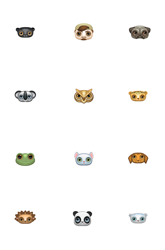 卡通可爱动物放大眼睛图标png免抠素材