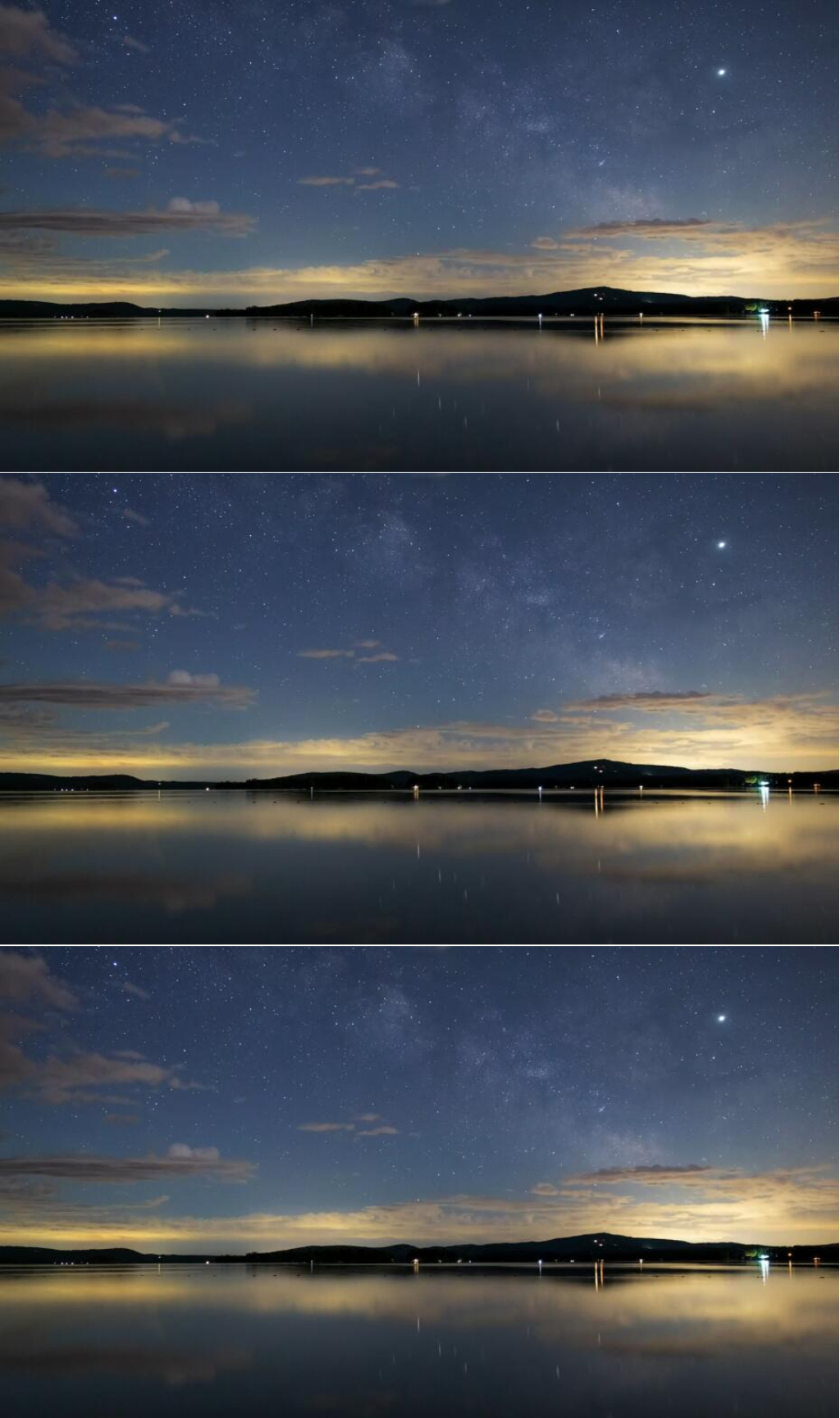 延时摄影美丽的星空倒映在湖面视频素材素材