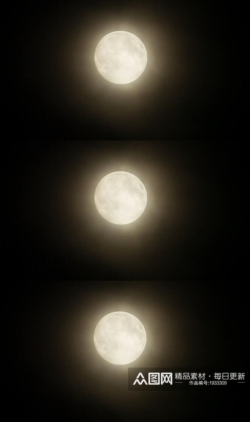 黑夜天空中升起一轮圆月视频素材素材