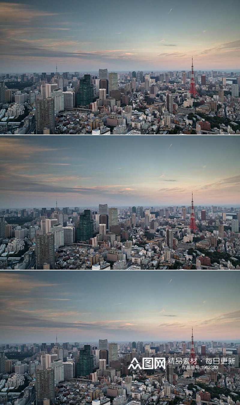 延时摄影傍晚东京城市全景视频素材素材