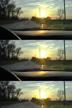日落时分开车沿着乡村道路行驶视频素材