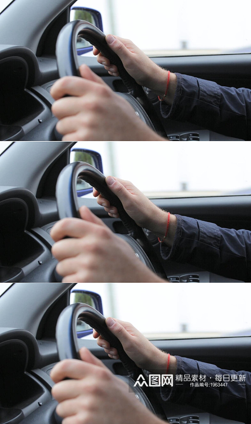一名男子握着方向盘驾驶汽车视频素材素材