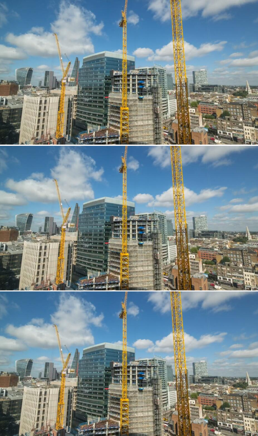 延时拍摄正在建设中的建筑高楼视频素材