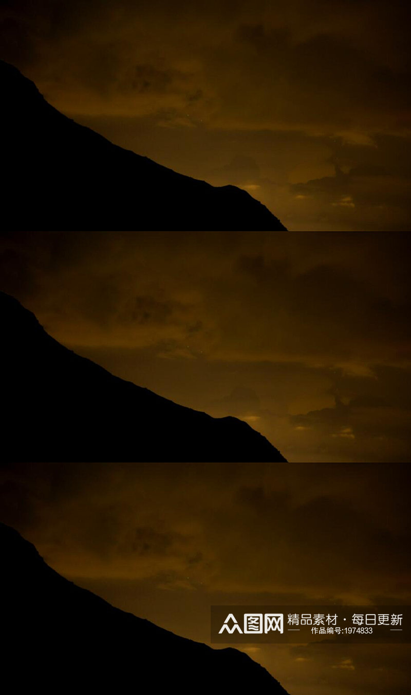 实拍夜晚山脉中的雷电暴雨天视频素材素材