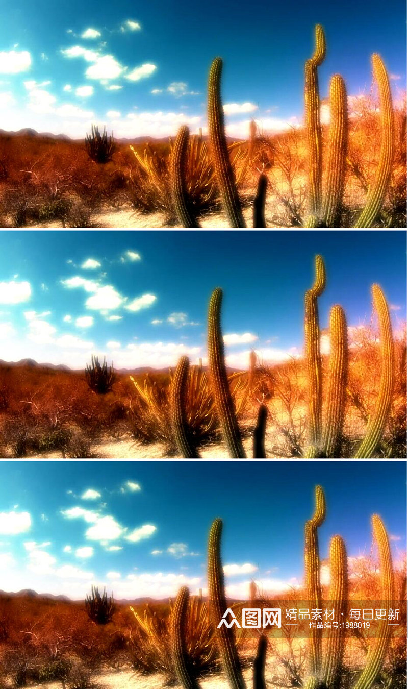 延时摄影蓝天白云下的美丽沙漠景观视频素材