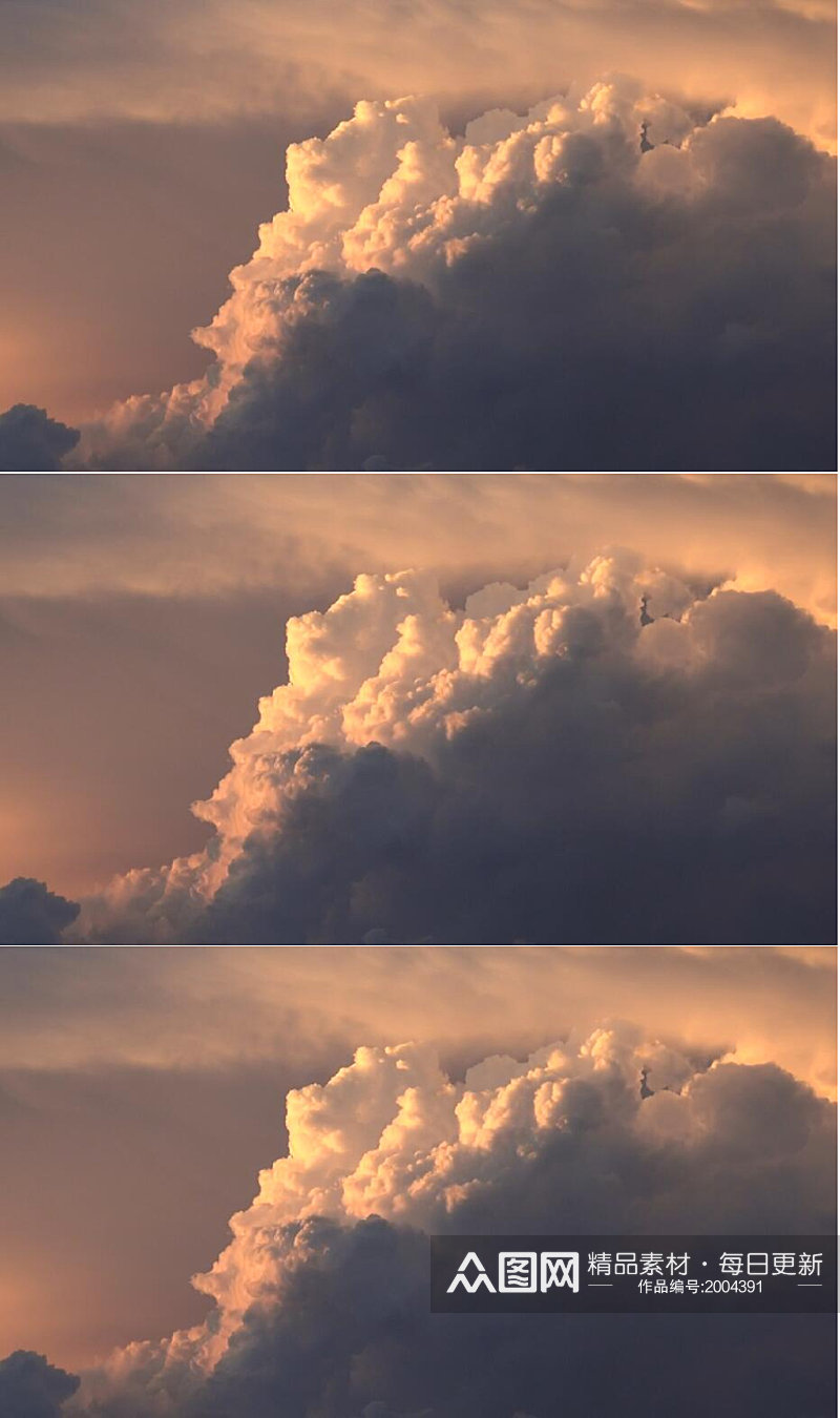实拍夕阳下翻滚的天空云层视频素材素材