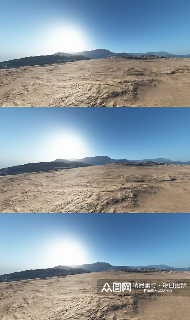 低空航拍晴朗蓝天下的沙漠戈壁视频素材素材