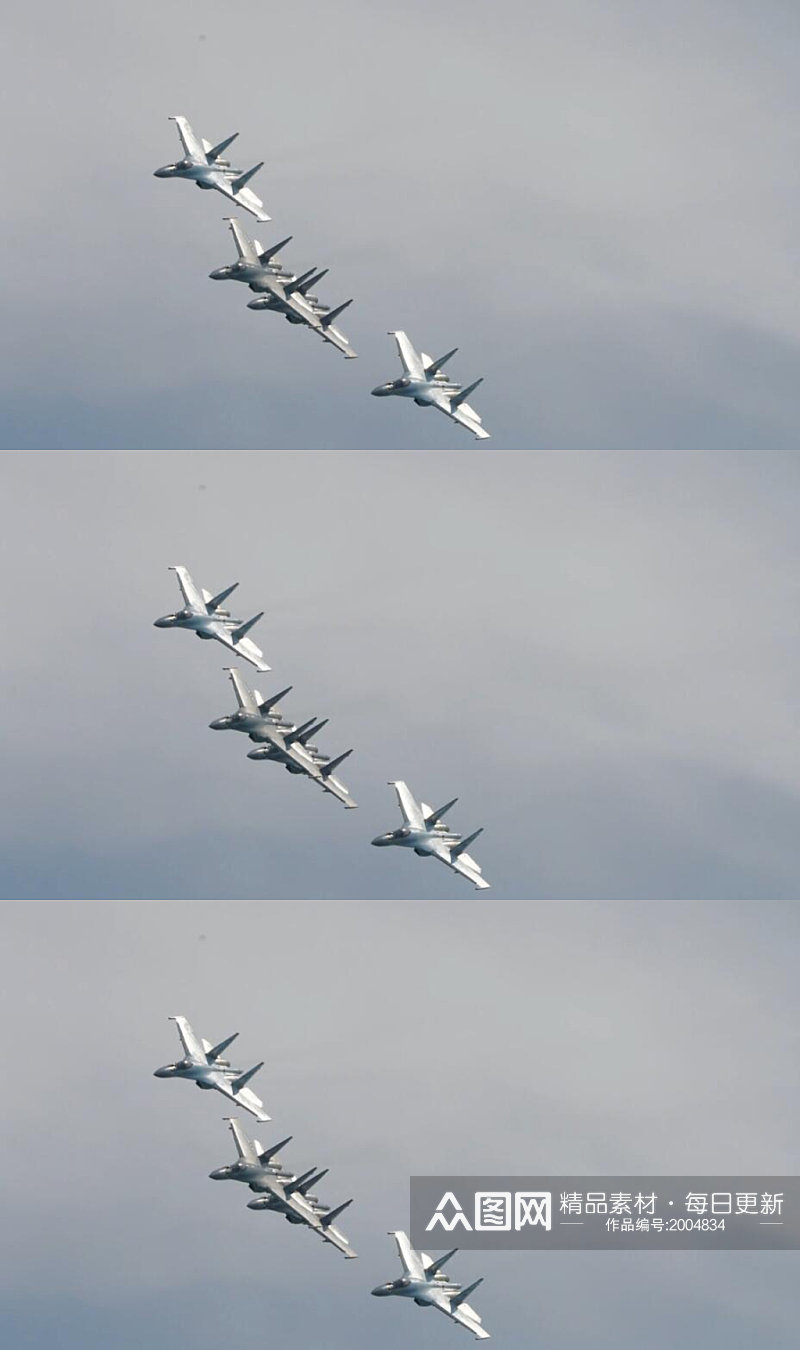 实拍战斗机空军编队空中飞行表演视频素材素材