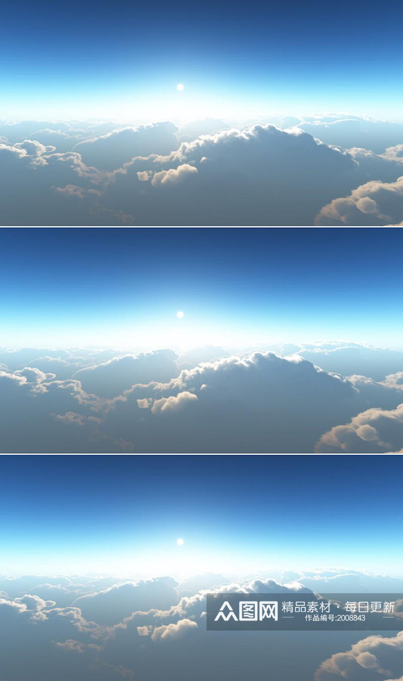 蓝天白云飞越云层美景视频素材