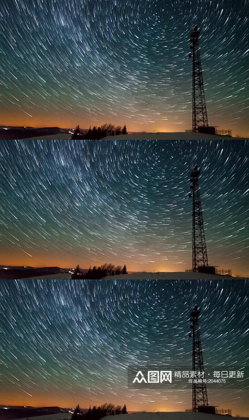 延时摄影夜晚天空中旋转的星星空间视频素材素材
