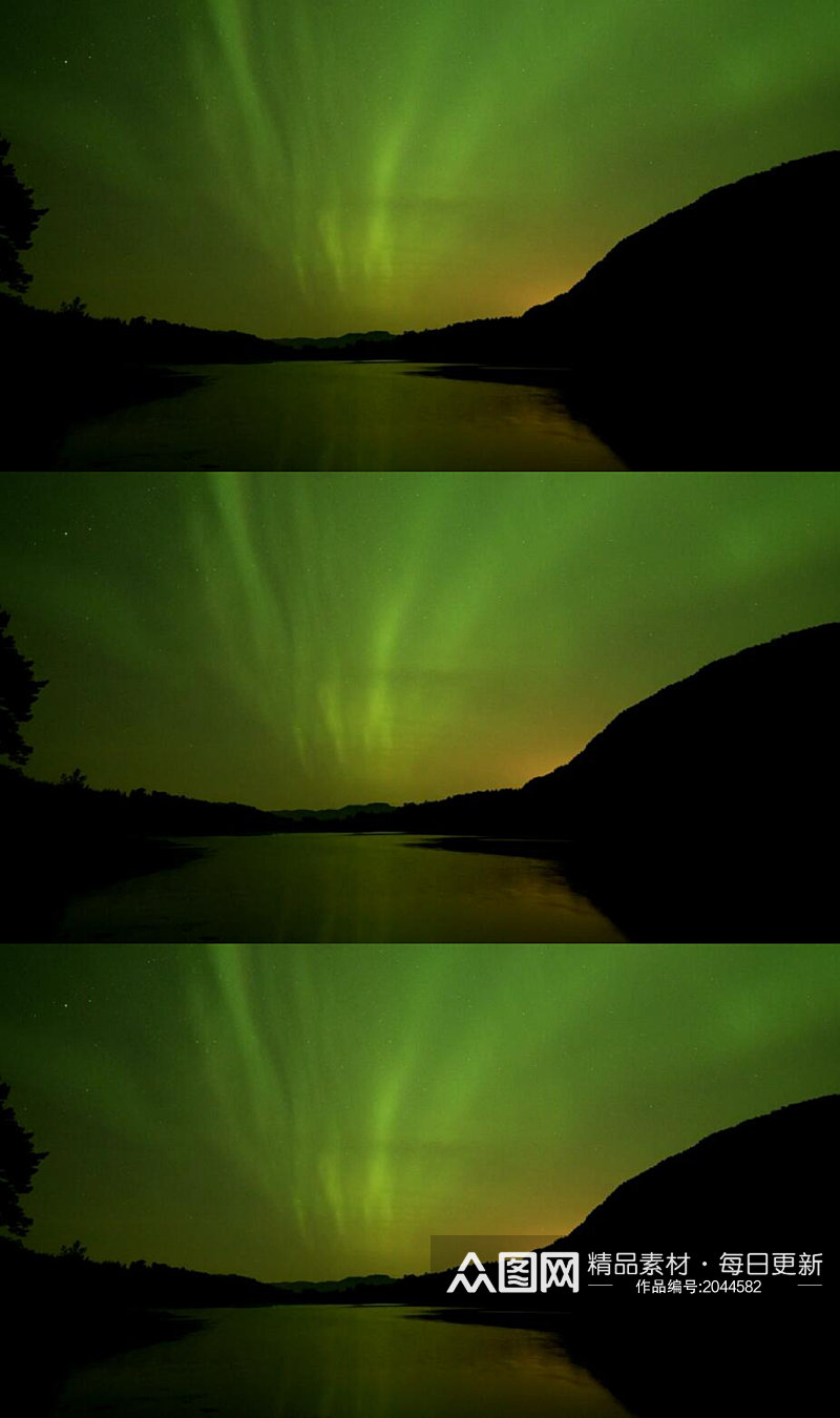 延时摄影夜空中的北极光美景视频素材素材