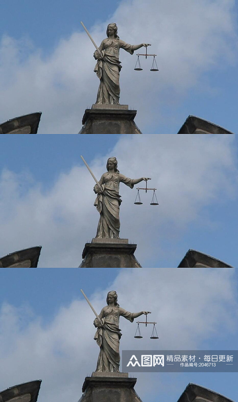 爱尔兰都柏林城堡的正义女神实拍素材