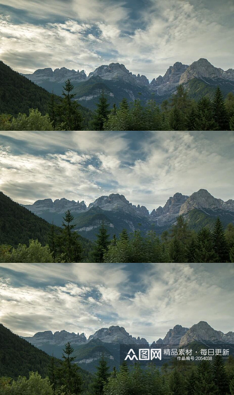 延时摄影阿尔卑斯山山脉森林景观实拍素材素材