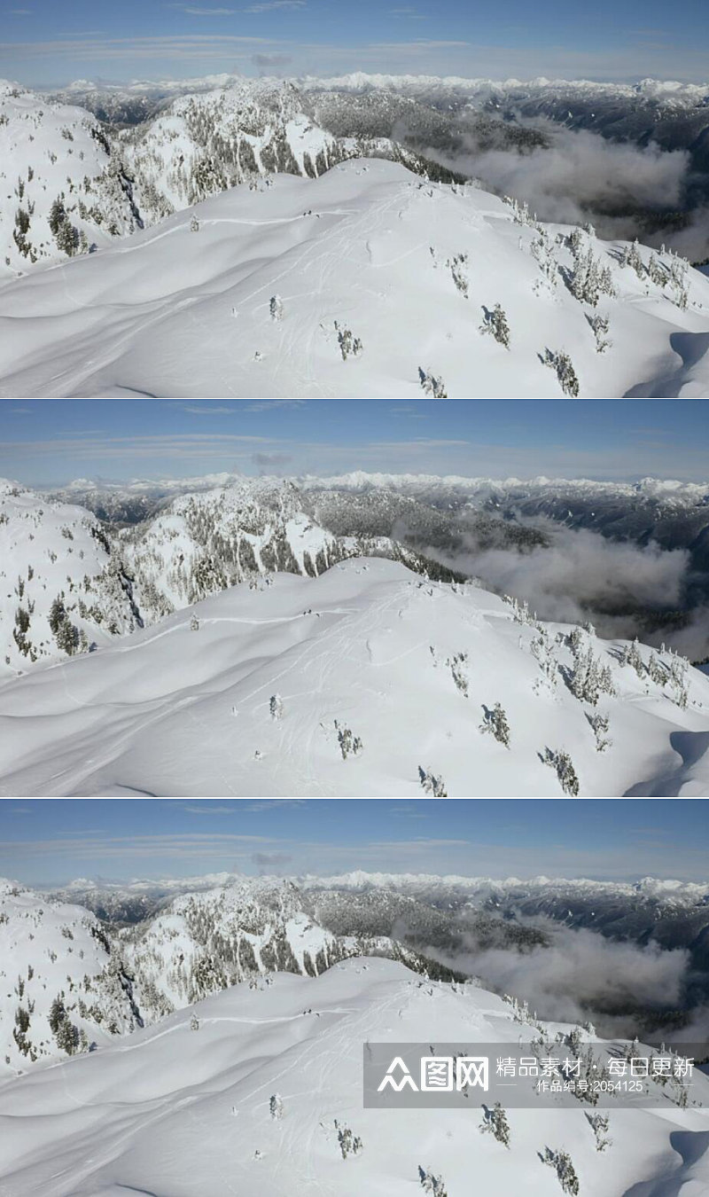 航拍加拿大雪山山脉实拍素材素材