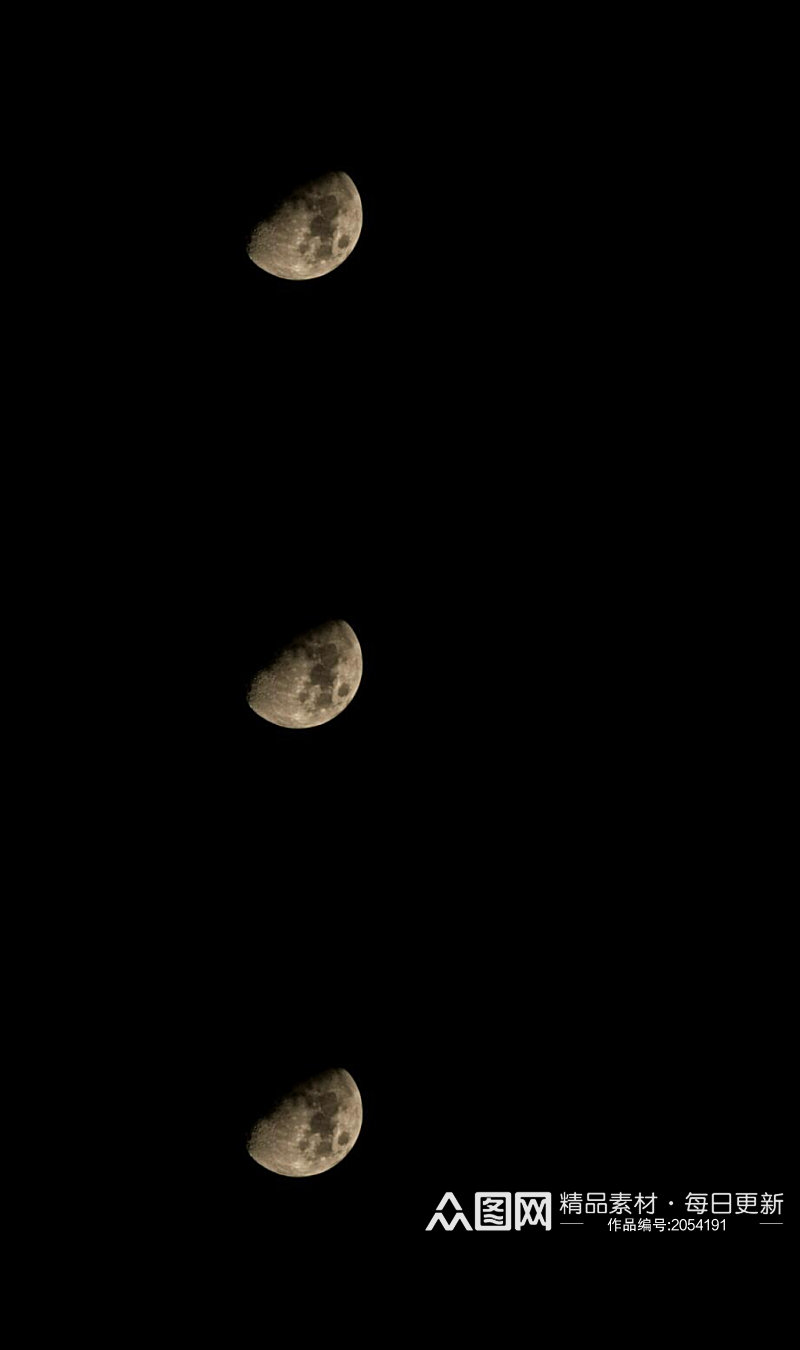 延时摄影夜空中的月亮实拍素材