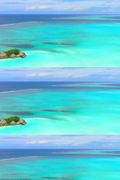 美丽的绿松石蓝色大海美景实拍