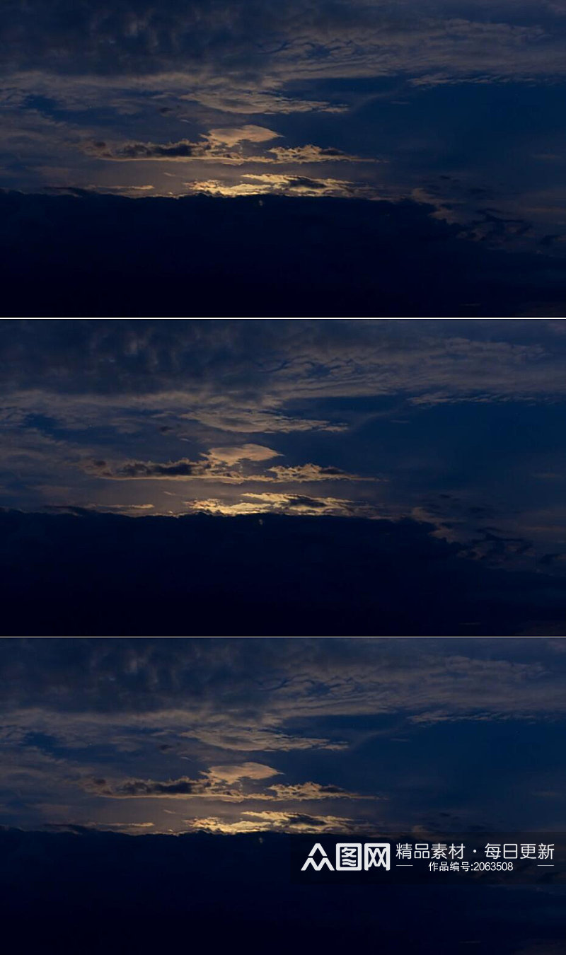 延时摄影夜空中天空乌云密布实拍素材