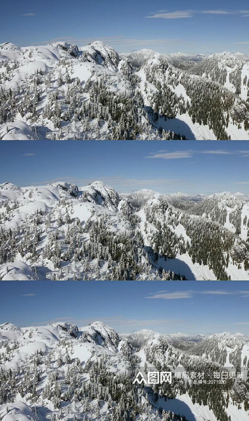 航拍雪山山脉上松林景观实拍视频素材