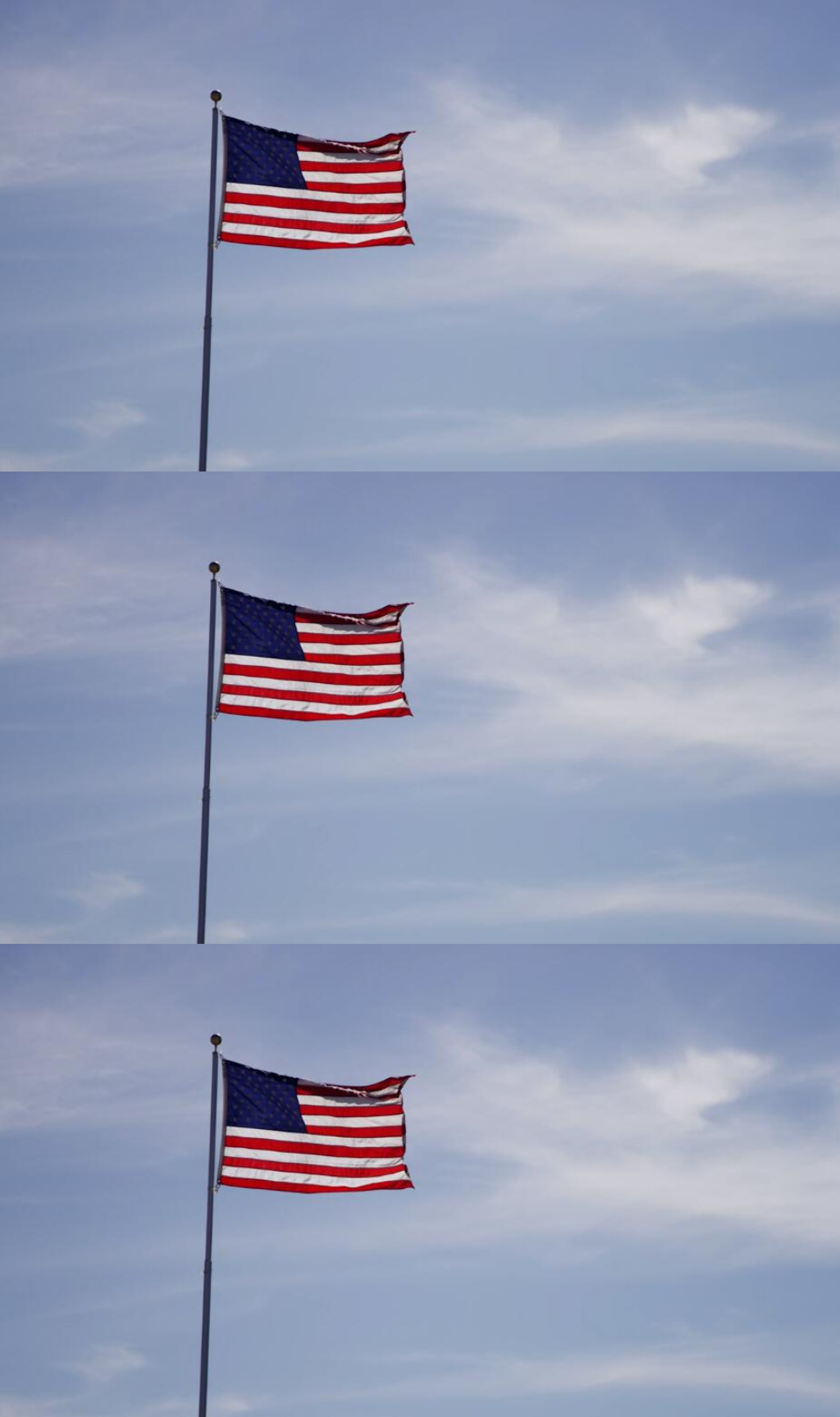 美国国旗在风中飘扬实拍视频