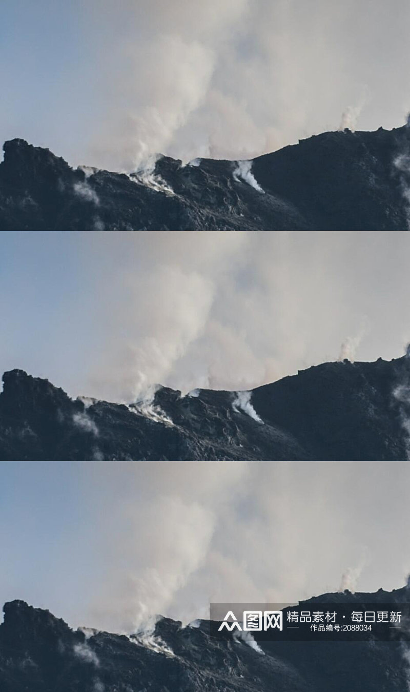 火山周围环境的特写实拍素材