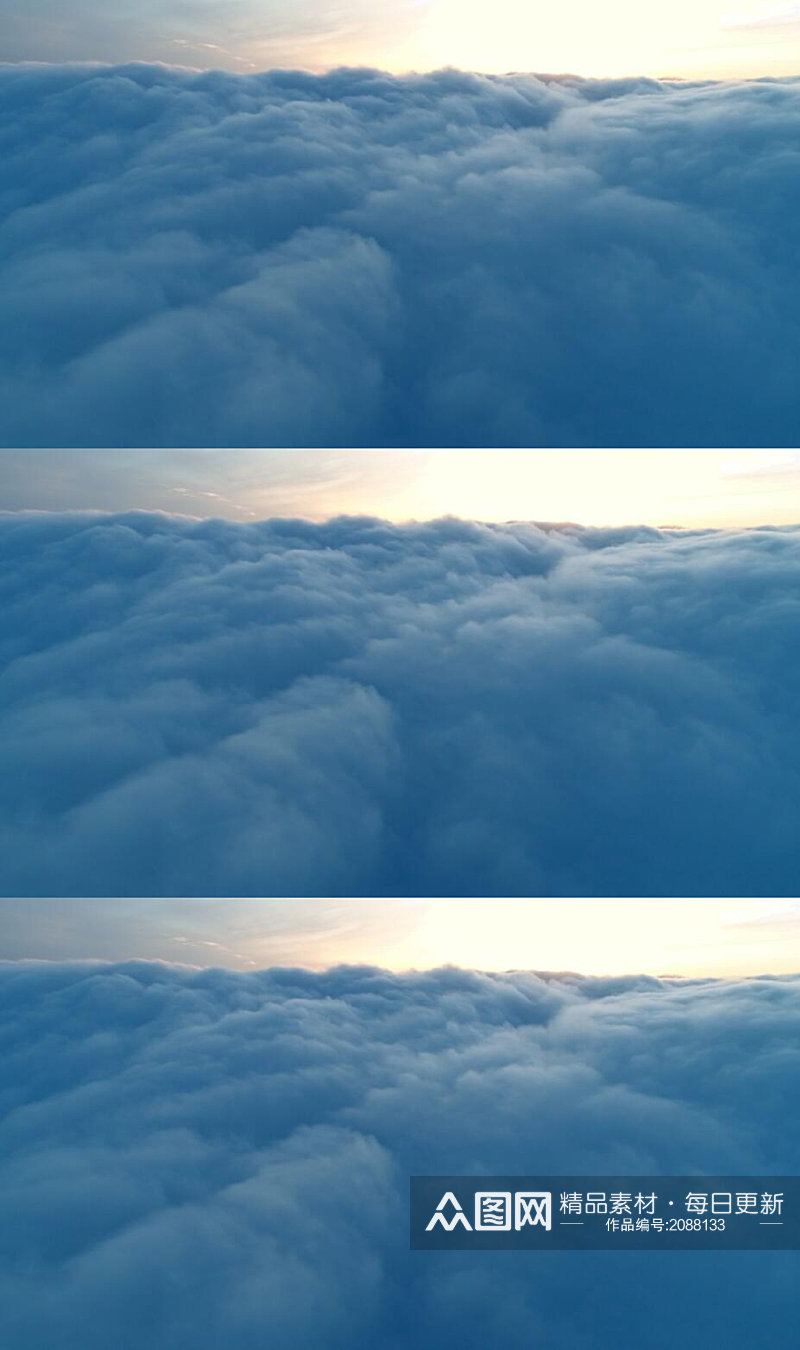 航拍清晨白云云层美景实拍素材