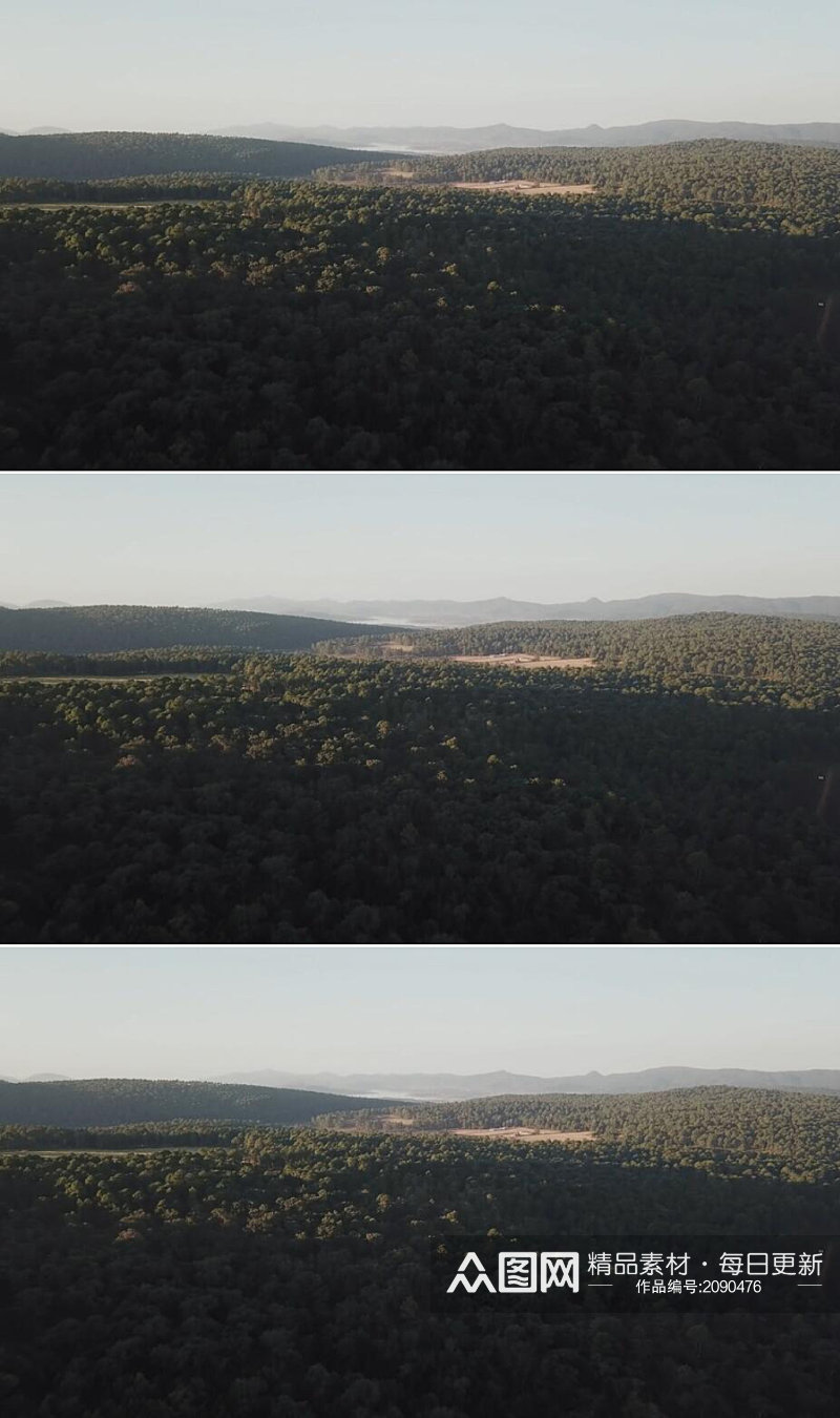 航拍清晨的山脉森林美景实拍视频素材