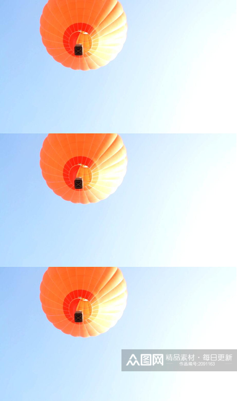 橙色热气球升起实拍视频素材