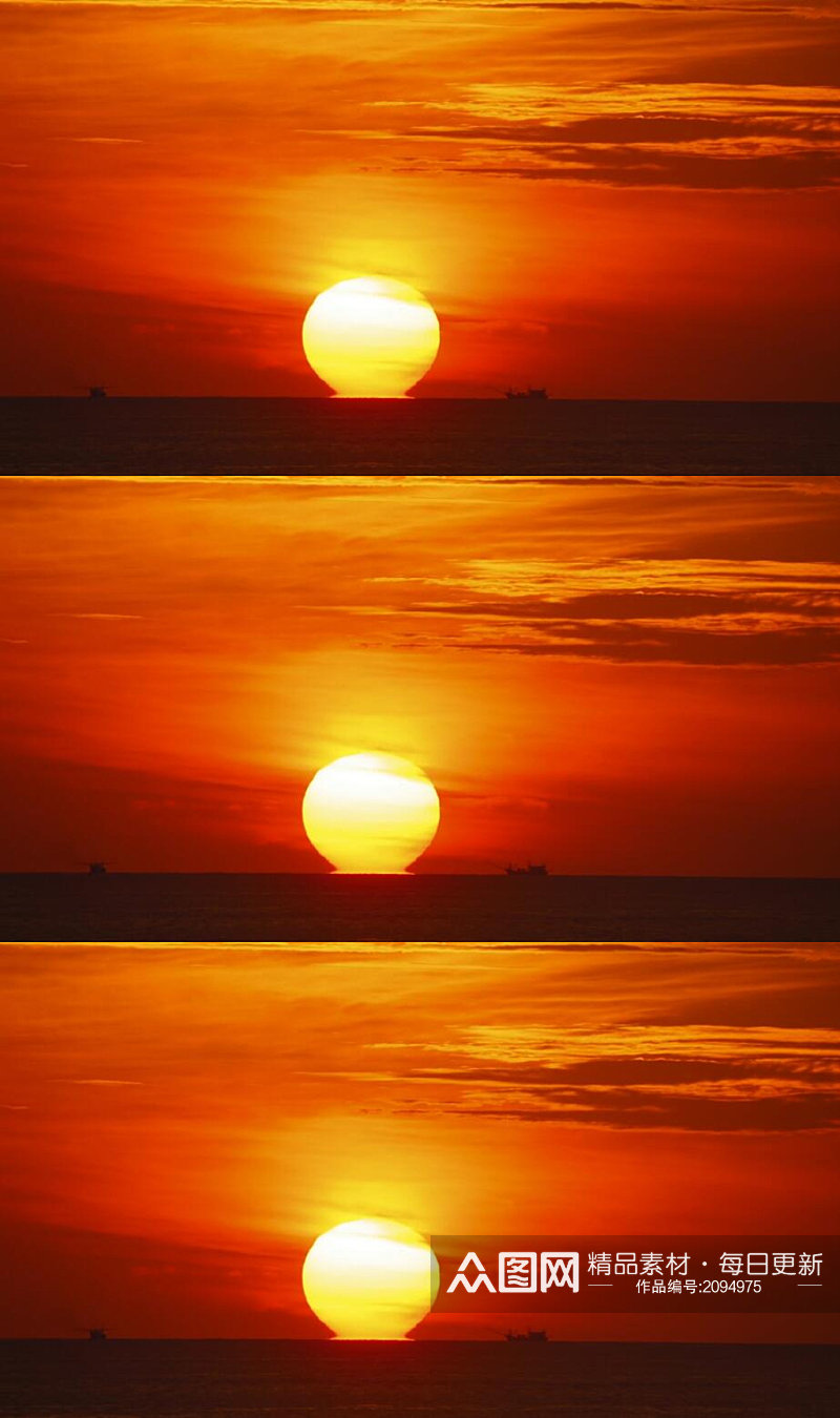 延时摄影大海日落夕阳下的美景 实拍视频 风景视频素材
