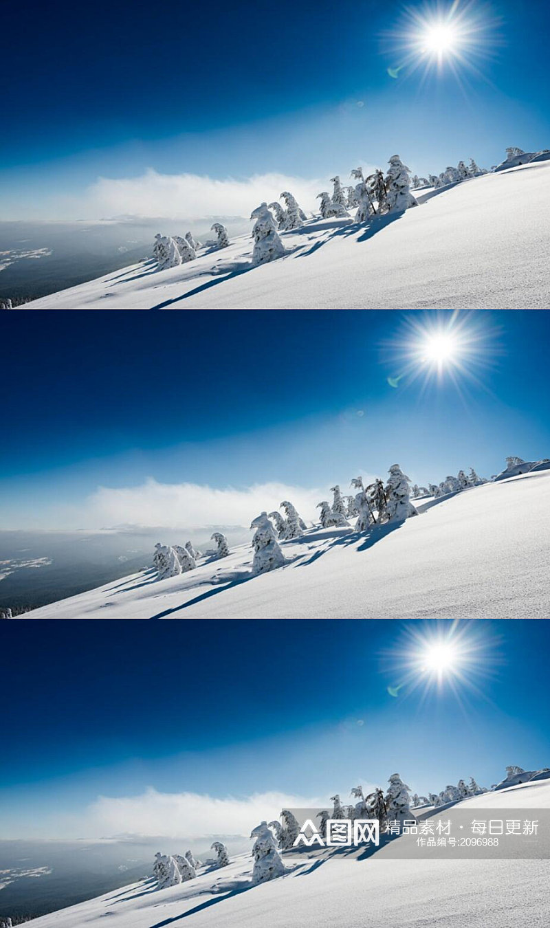 延时摄影阳光照耀下的雪山山顶美景实拍素材