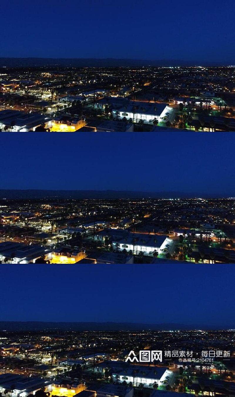 航拍夜晚城市建筑全景实拍视频素材