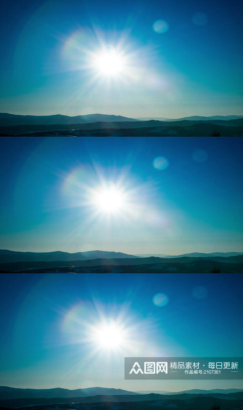 延时摄影太阳升起到日落山脉景观实拍视频素材