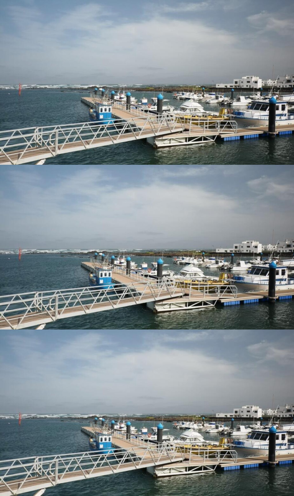 海边港口码头停泊的游艇船只实拍视频素材