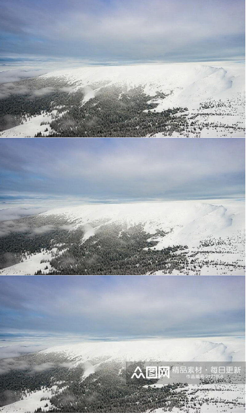 延时航拍一座雪山山脉风景实拍 风景视频素材