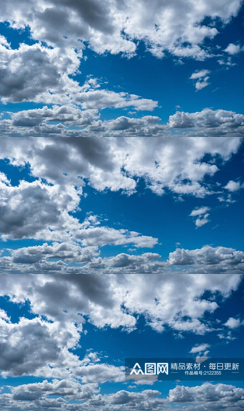 蓝色天空中白云飘动实拍视频素材