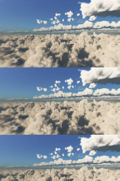 3D动画在蓝天乌云中穿行视频素材