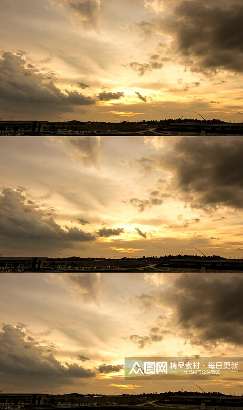 延时摄影日落夕阳下的云层实拍素材素材