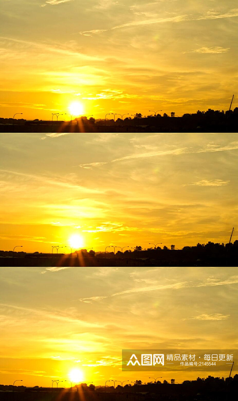 日落夕阳下的天空美景实拍视频 风景视频素材
