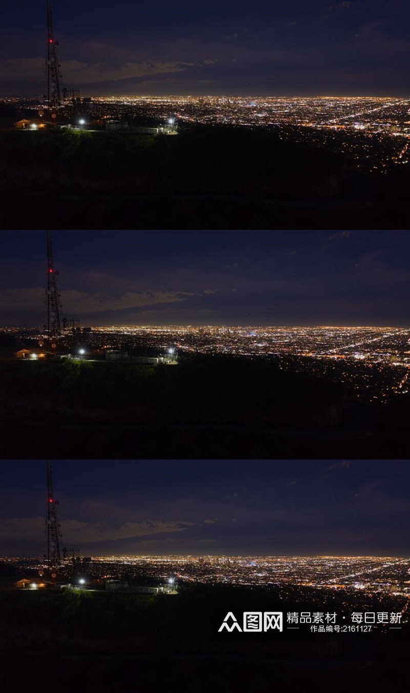 航拍洛杉矶城市繁华夜景实拍视频素材