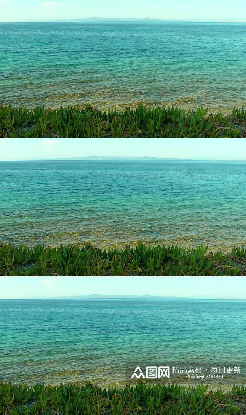 夏季海岸线与碧蓝的大海实拍视频素材