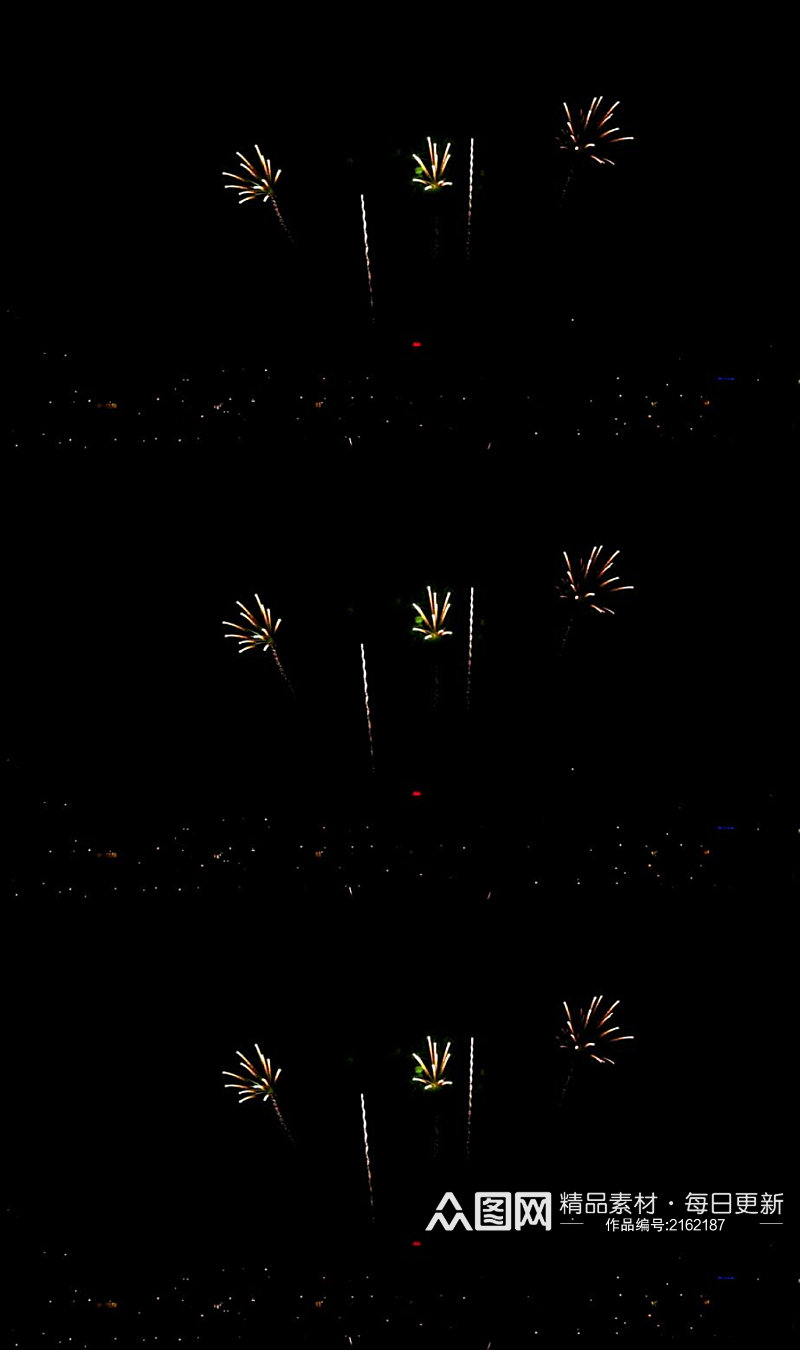 节日庆典在夜空中升起绽放烟花实拍视频素材