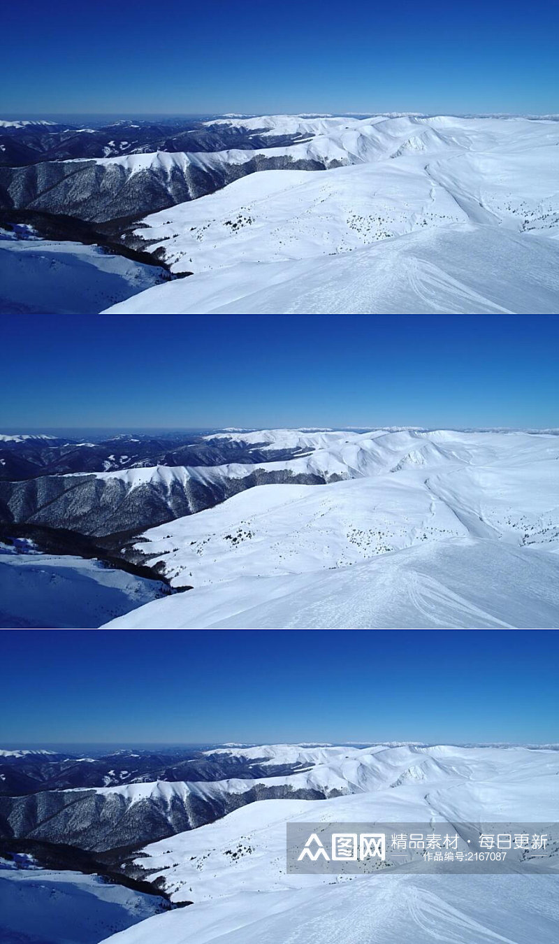 航拍晴朗的天空下雪山山脉美景实拍 风景视频素材
