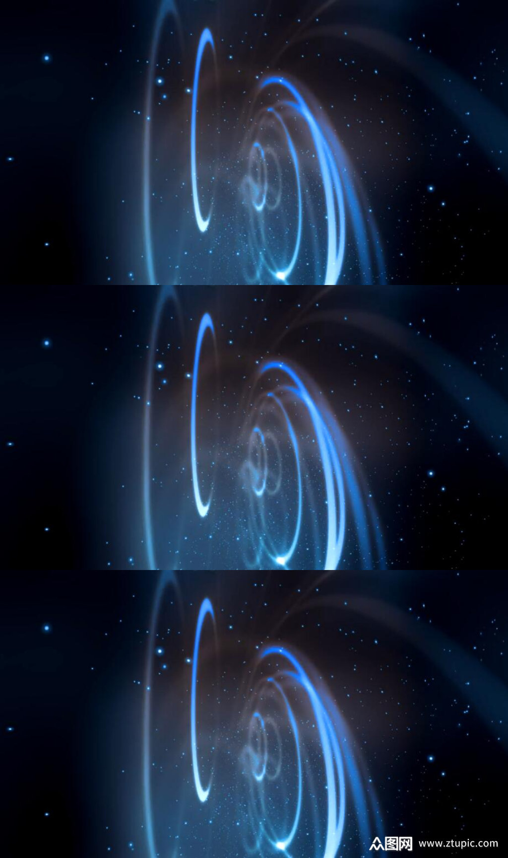 三维动画空间光环舞台旋转视频