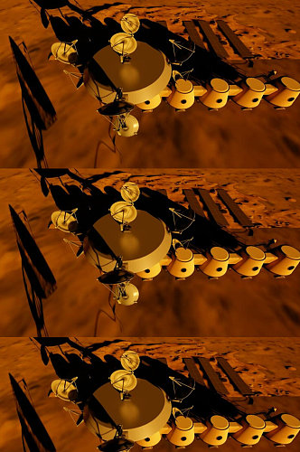 3D动画火星表面的空间站天线视频