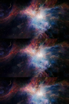 三维动画宇宙中的彩色星云视频
