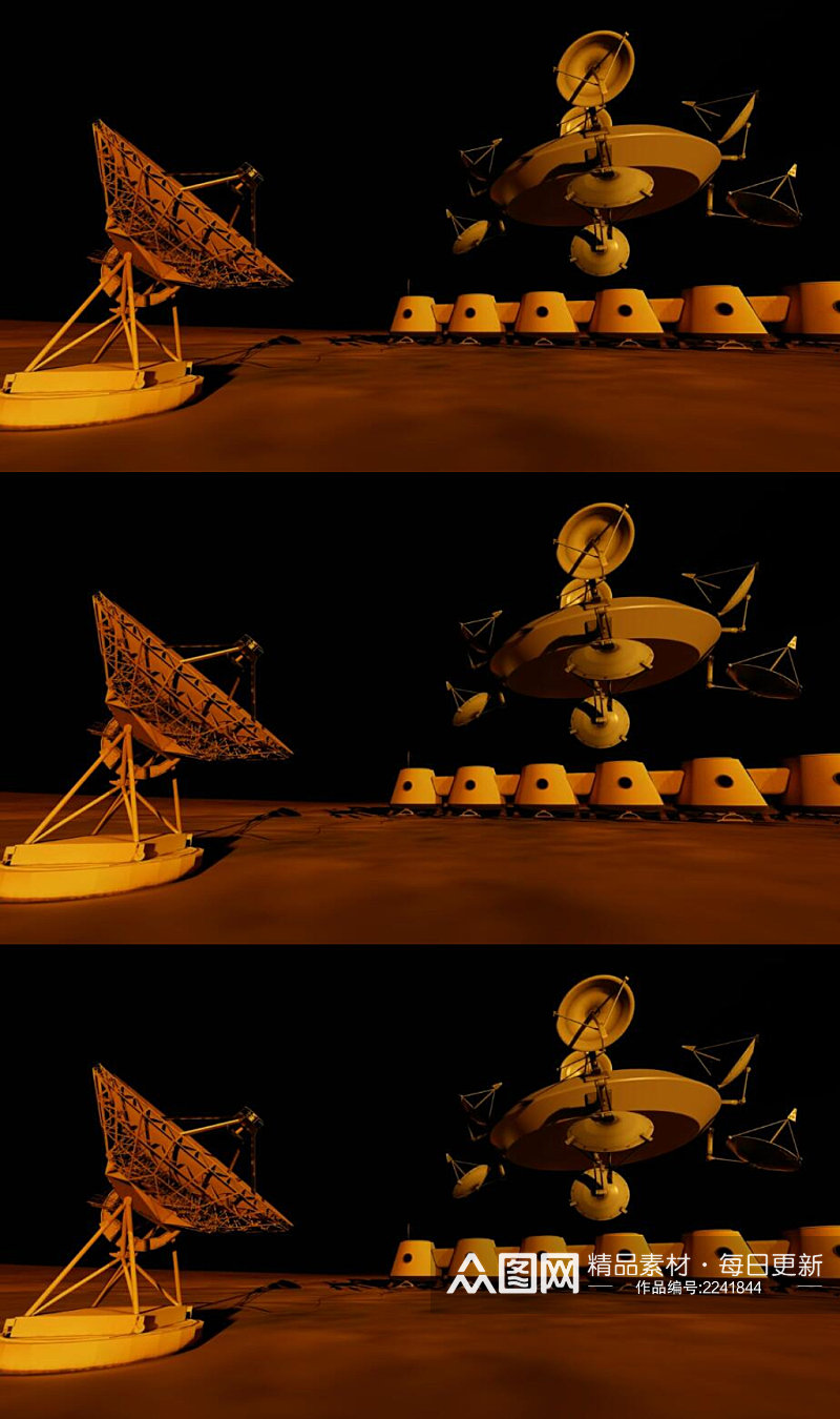 三维动画火星表面的通信视频素材