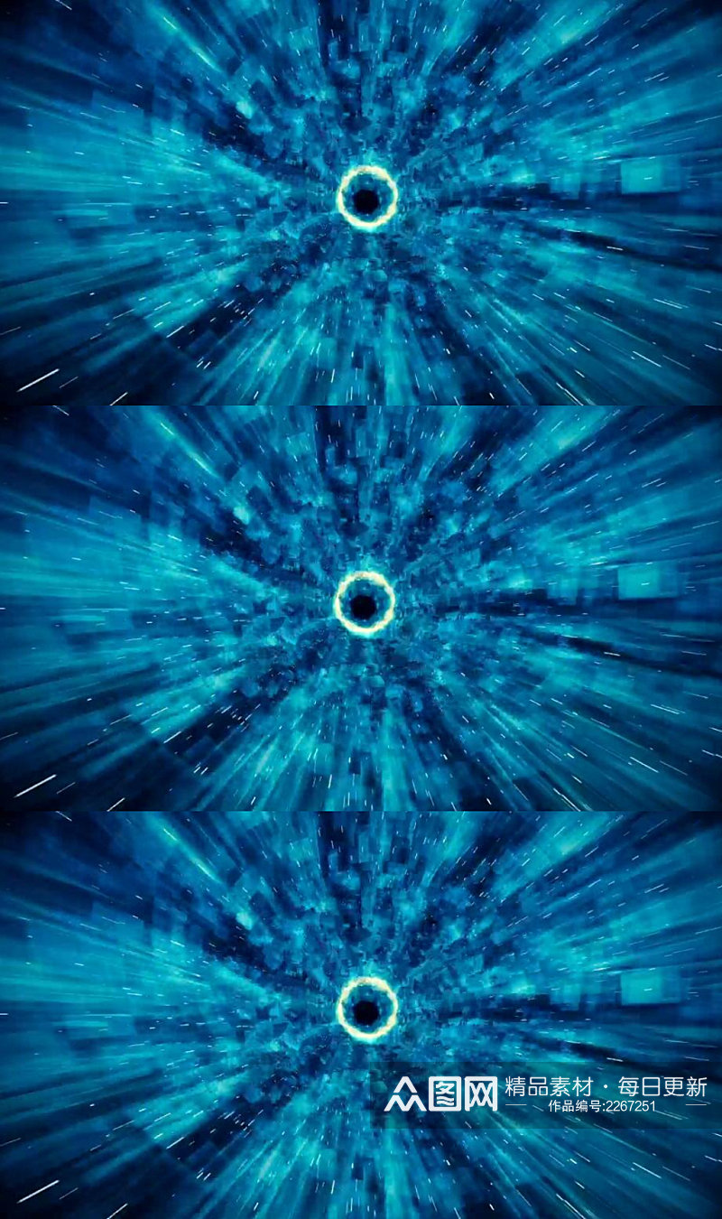 三维动画宇宙太空穿越隧道背景视频素材