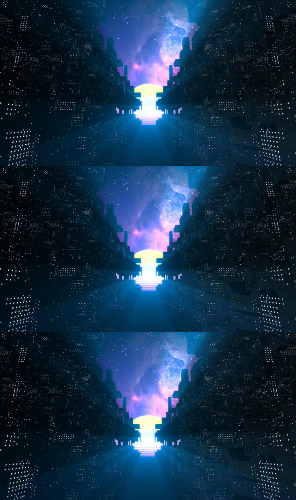三維動畫賽博朋克舞臺背景視頻素材