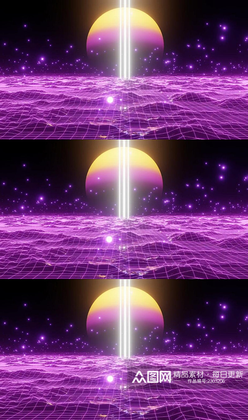三维动画紫色赛博朋克空间风格舞台视频素材