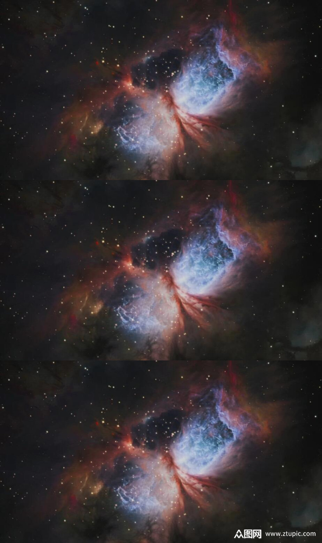 三维动画穿越宇宙星云舞台背景视频